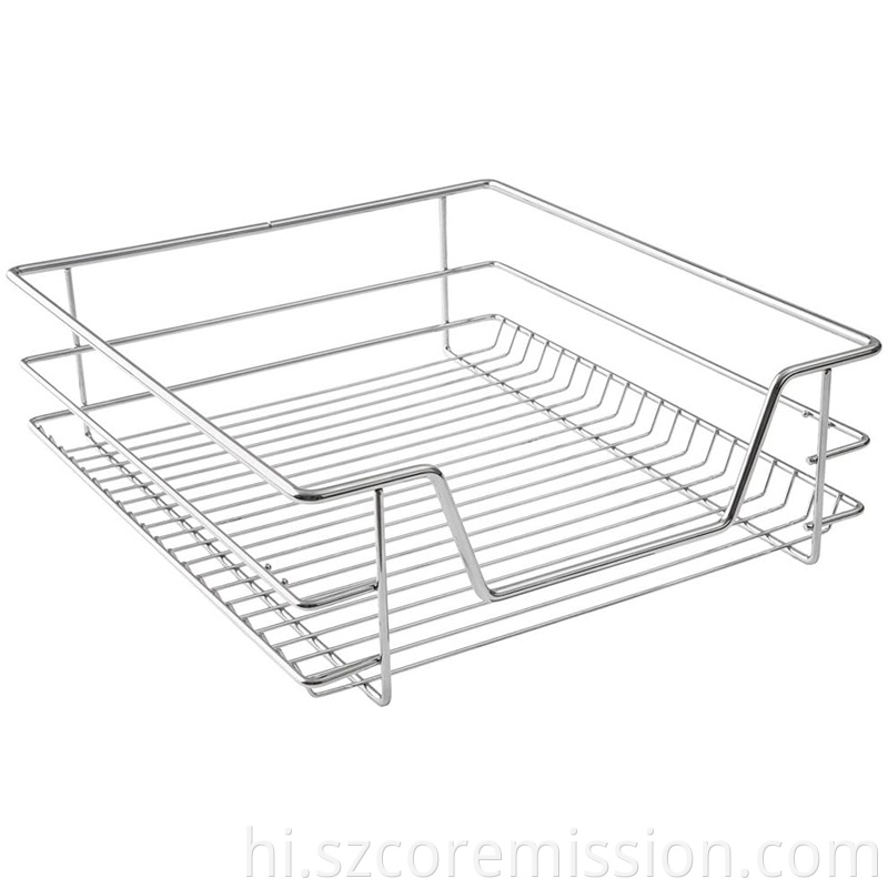Steel Chrome Coated Pull Out Wire Storage Drawer